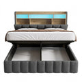 Komfortables Polsterbett 140 x 200 cm mit LED und Stauraum