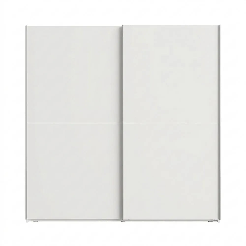 Moderner Mehrzweckschrank mit Schwebetüren, Weiß, für Flur, 200x210x39 cm
