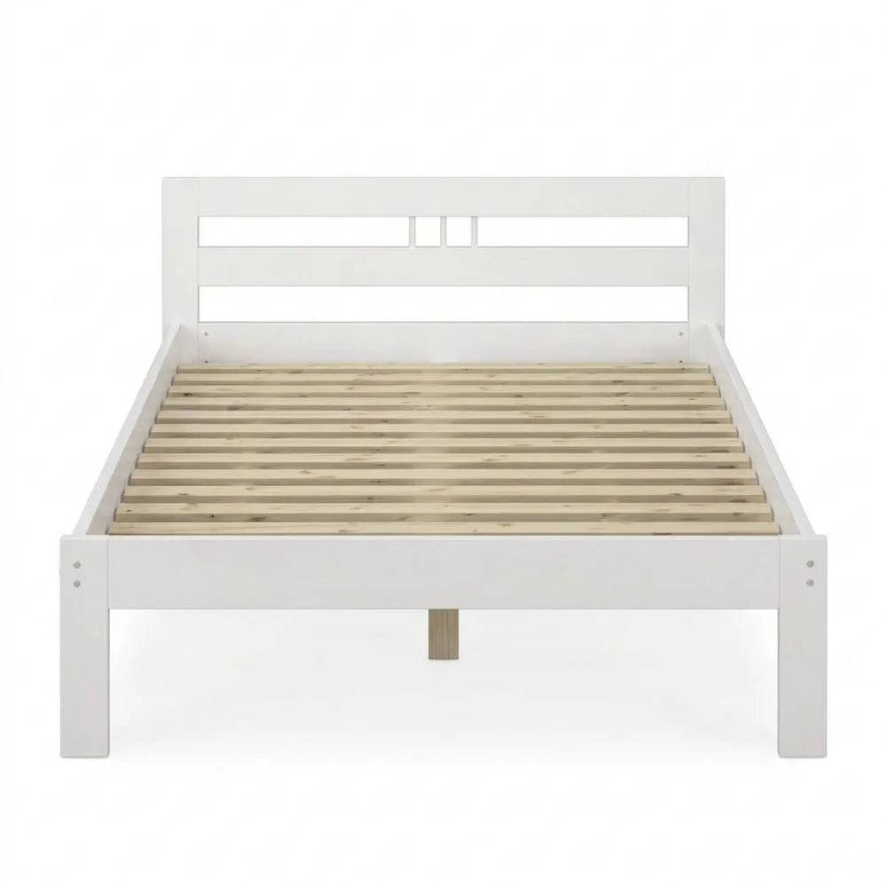Naturholz Einzelbett 120x200 cm mit Lattenrost