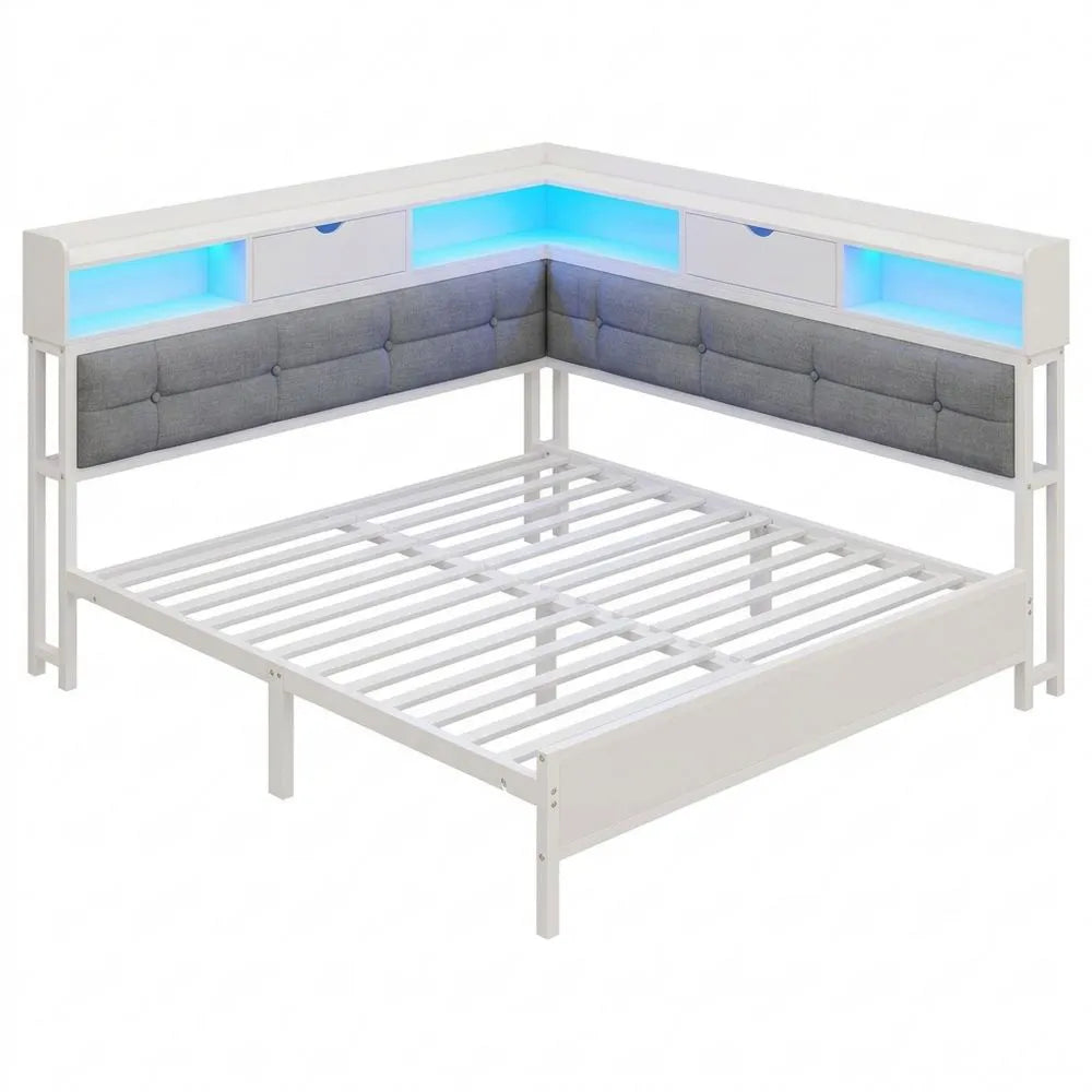 Multifunktionales Schlafsofa 140x200 mit Stauraum und LED