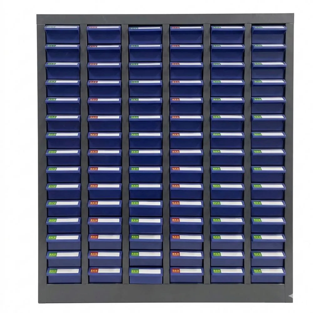 Metallschrank mit 100 Schubladen für vielseitige Aufbewahrung