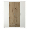 Vielseitiger Kleiderschrank in Weiß und Eicheoptik, 4-türig, 160 x 196 x 54 cm