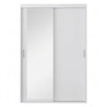 Schiebetürenschrank mit Spiegel und Einlegeböden, für Schlafzimmer und Flur, Weiß, 100 cm