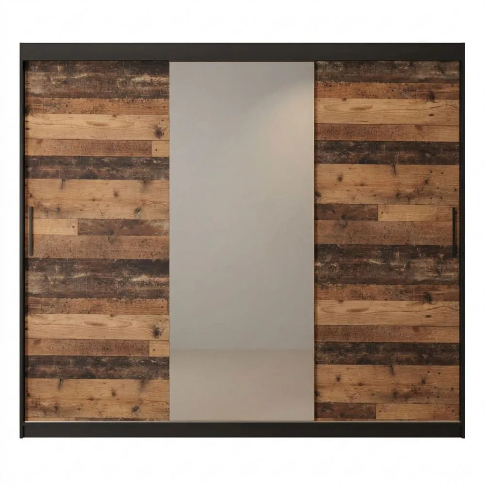 Großer Schiebetürenschrank mit Spiegel und Einlegeboden, Modernes Design
