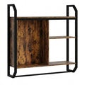 Industrielle Wandregale mit Glasböden und LED-Beleuchtung, 84cm