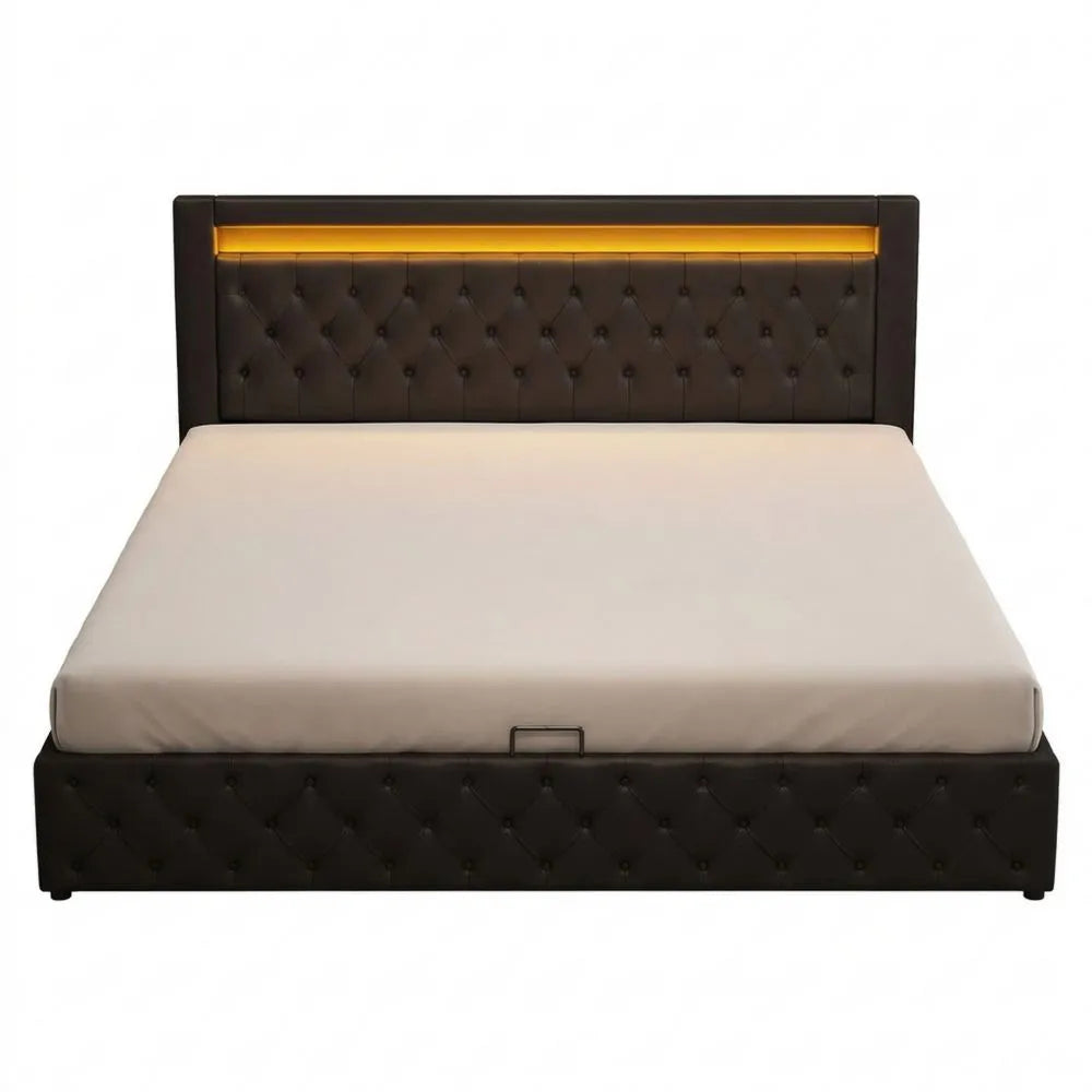 Polsterbett 180x200 cm mit Stauraum und LED